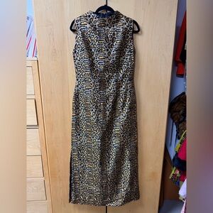 1960s metallic leopard dress